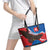 Slovakia Restoration Day Leather Tote Bag Happy 1st Of January - Slovak Golden Eagle - Wonder Print Shop