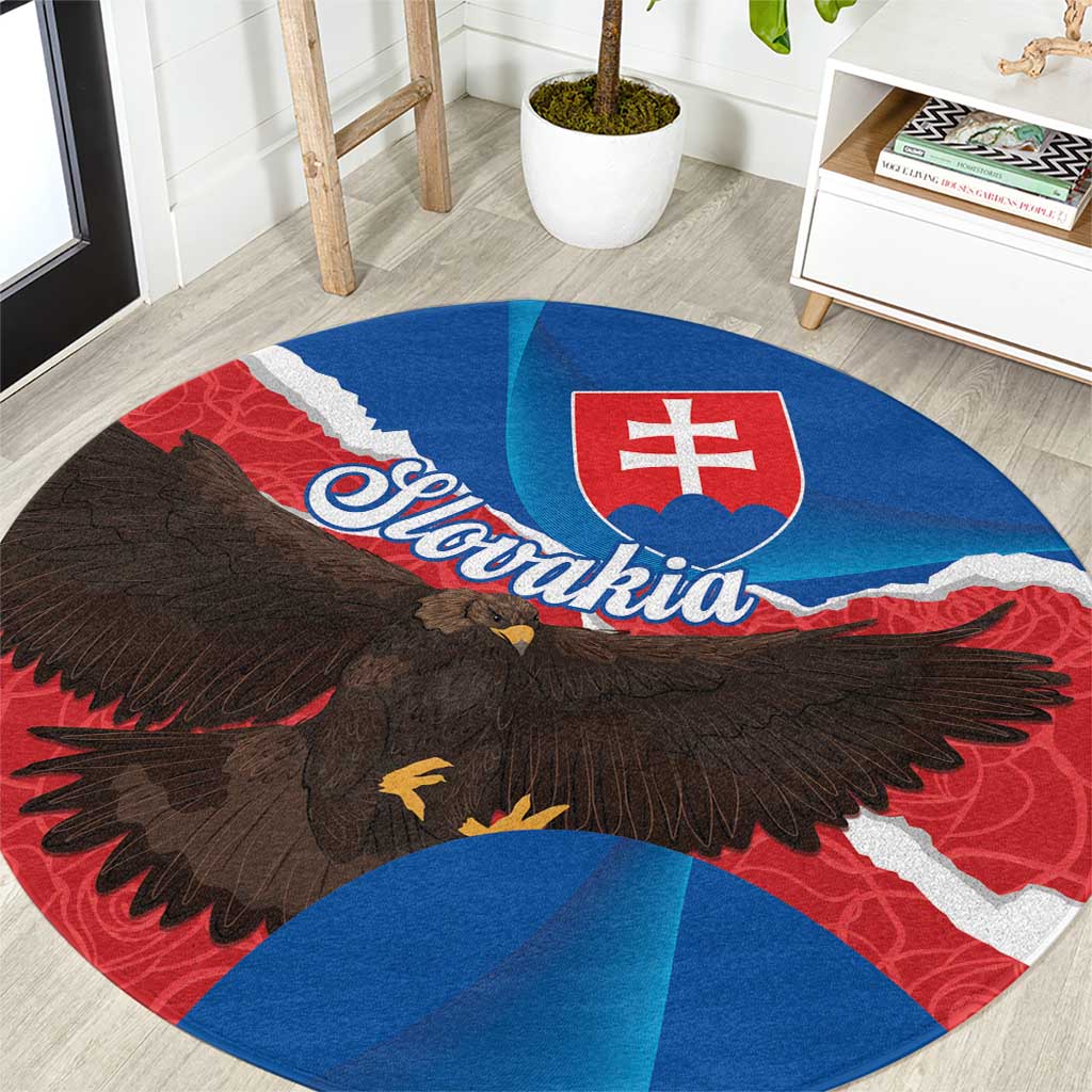 Slovakia Restoration Day Round Carpet Happy 1st Of January - Slovak Golden Eagle