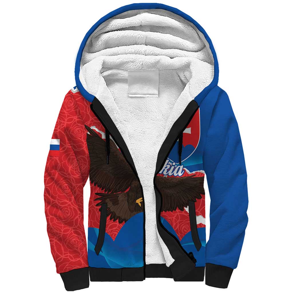 Slovakia Restoration Day Sherpa Hoodie Happy 1st Of January - Slovak Golden Eagle - Wonder Print Shop