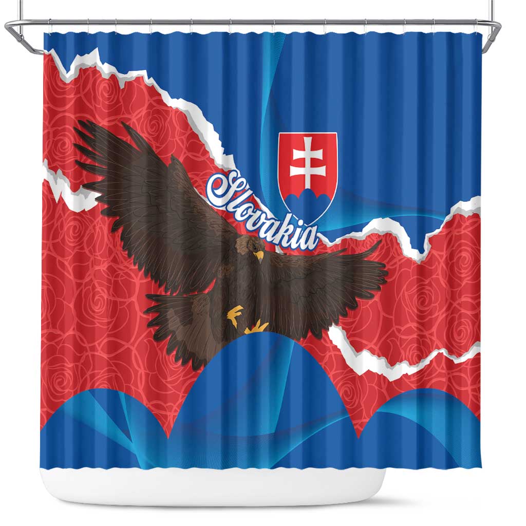 Slovakia Restoration Day Shower Curtain Happy 1st Of January - Slovak Golden Eagle