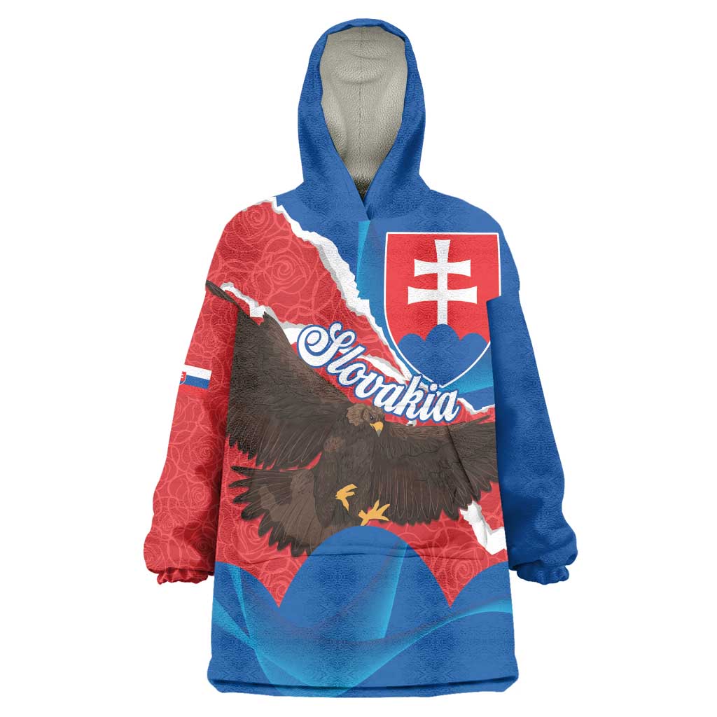 Slovakia Restoration Day Wearable Blanket Hoodie Happy 1st Of January - Slovak Golden Eagle