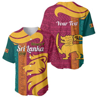 Maroon baseball jerseys showing lion graphic and Sri Lanka 1948 text