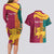 Sri Lanka Independence Day Couples Matching Long Sleeve Bodycon Dress and Hawaiian Shirt Sri Lankan Lion Mix Sinhalese Pattern - Wonder Print Shop