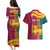 Sri Lanka Independence Day Couples Matching Puletasi and Hawaiian Shirt Sri Lankan Lion Mix Sinhalese Pattern - Wonder Print Shop