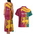 Sri Lanka Independence Day Couples Matching Tank Maxi Dress and Hawaiian Shirt Sri Lankan Lion Mix Sinhalese Pattern - Wonder Print Shop