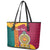 Sri Lanka Independence Day Leather Tote Bag Sri Lankan Lion Mix Sinhalese Pattern - Wonder Print Shop