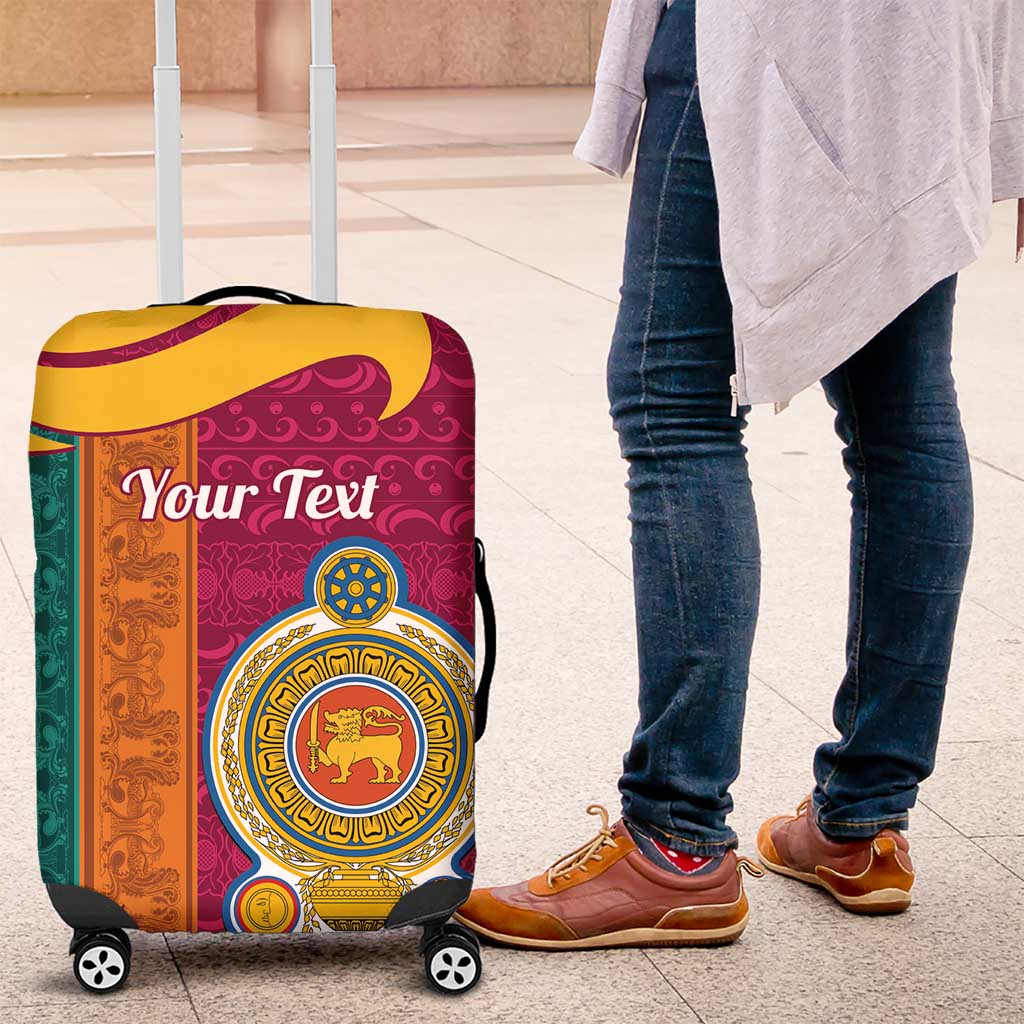 Sri Lanka Independence Day Luggage Cover Sri Lankan Lion Mix Sinhalese Pattern