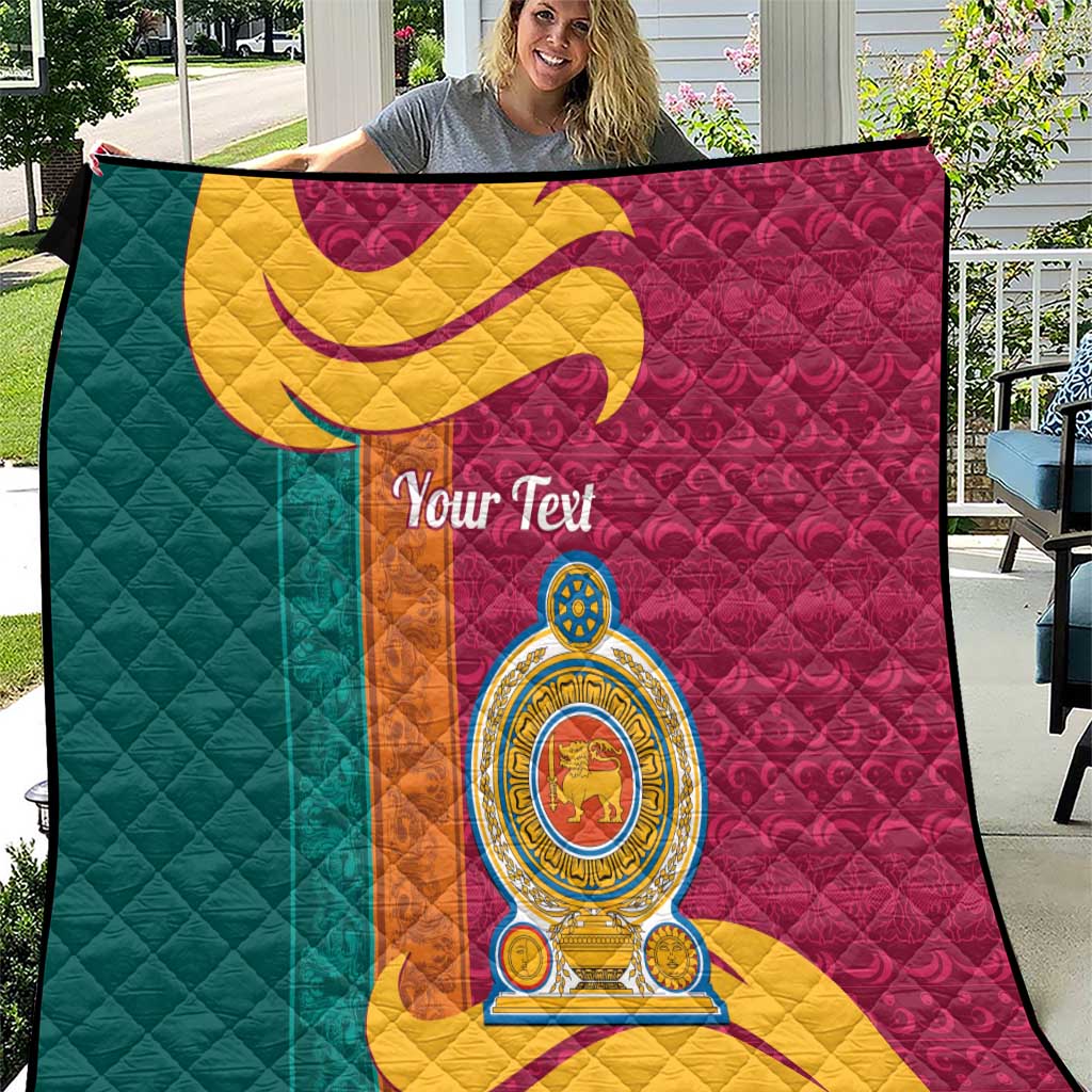 Sri Lanka Independence Day Quilt Sri Lankan Lion Mix Sinhalese Pattern - Wonder Print Shop