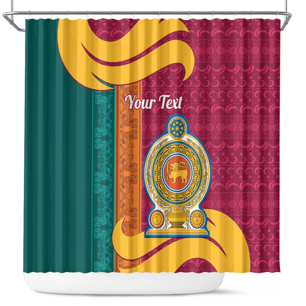 Sri Lanka Independence Day Shower Curtain Sri Lankan Lion Mix Sinhalese Pattern