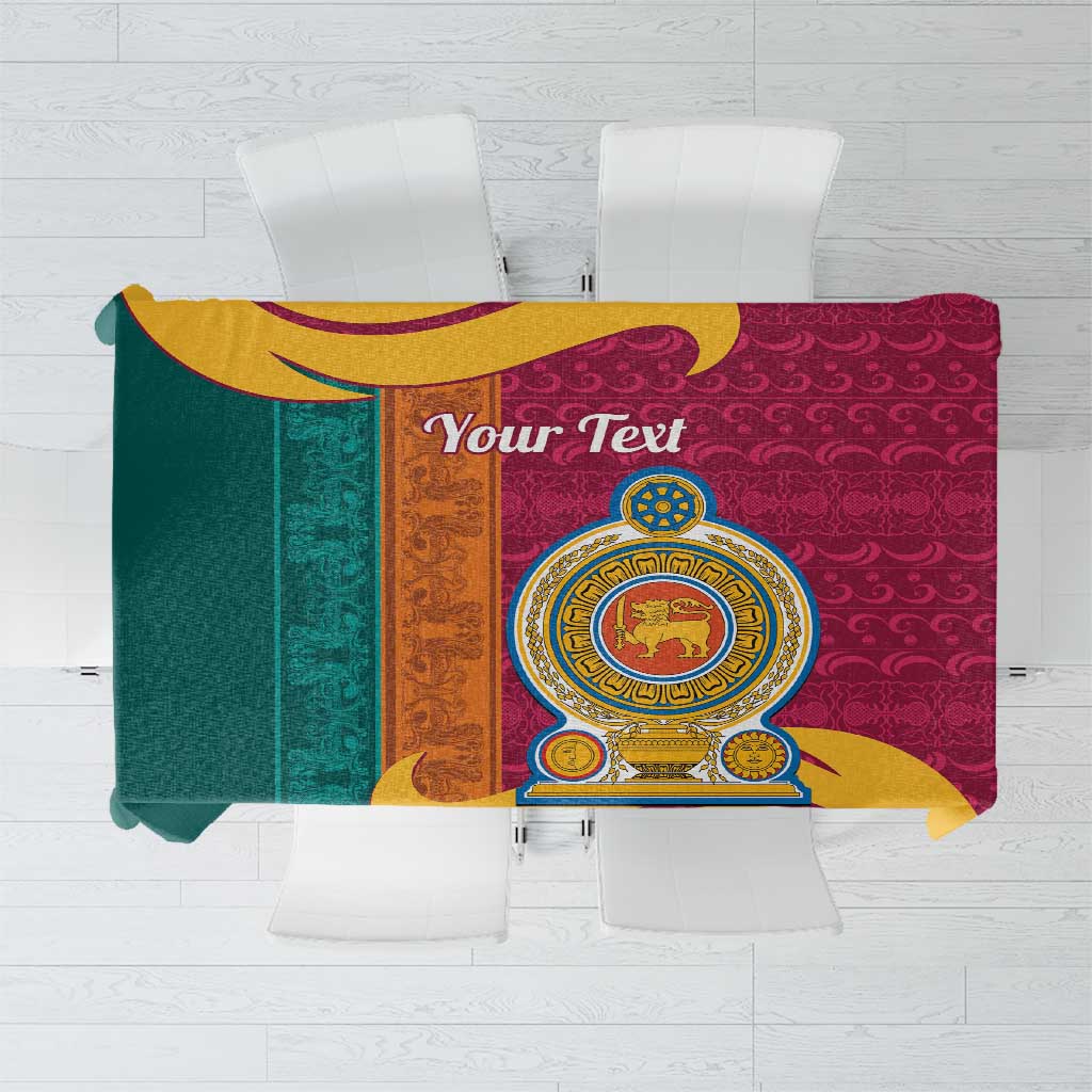 Sri Lanka Independence Day Tablecloth Sri Lankan Lion Mix Sinhalese Pattern - Wonder Print Shop