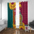 Sri Lanka Independence Day Window Curtain Sri Lankan Lion Mix Sinhalese Pattern - Wonder Print Shop