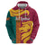 Sri Lanka Independence Day Zip Hoodie Sri Lankan Lion Mix Sinhalese Pattern - Wonder Print Shop