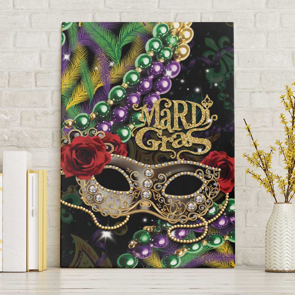 Mardi Gras 2025 Canvas Wall Art Beadeds With Gorgeous Mask - Wonder Print Shop