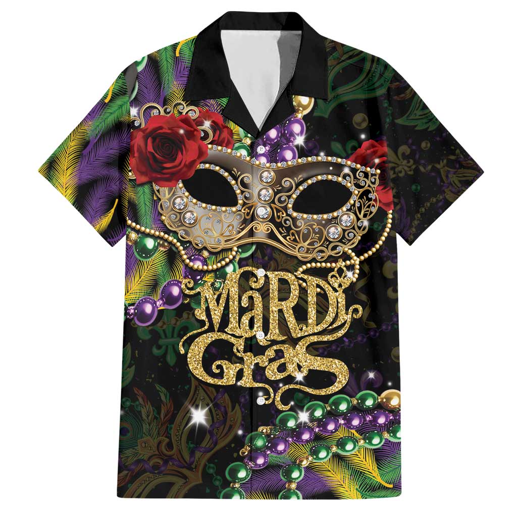 Mardi Gras 2025 Hawaiian Shirt Beadeds With Gorgeous Mask - Wonder Print Shop