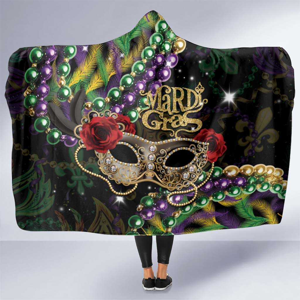 Mardi Gras 2025 Hooded Blanket Beadeds With Gorgeous Mask