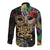 Mardi Gras 2025 Long Sleeve Button Shirt Beadeds With Gorgeous Mask - Wonder Print Shop