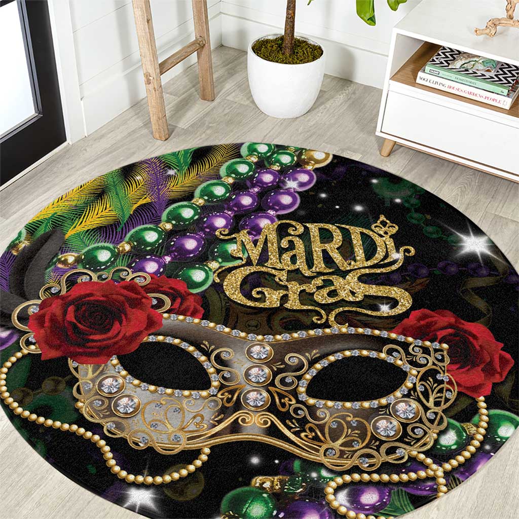 Mardi Gras 2025 Round Carpet Beadeds With Gorgeous Mask