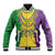 Mardi Gras Baseball Jacket Beadeds Necklace With Fleur De Lis - Wonder Print Shop