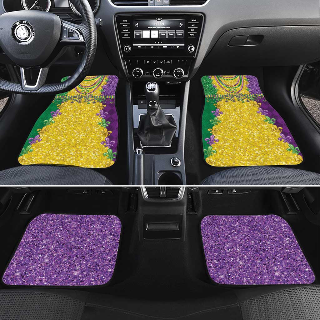 Mardi Gras Car Mats Beadeds Necklace With Fleur De Lis - Wonder Print Shop