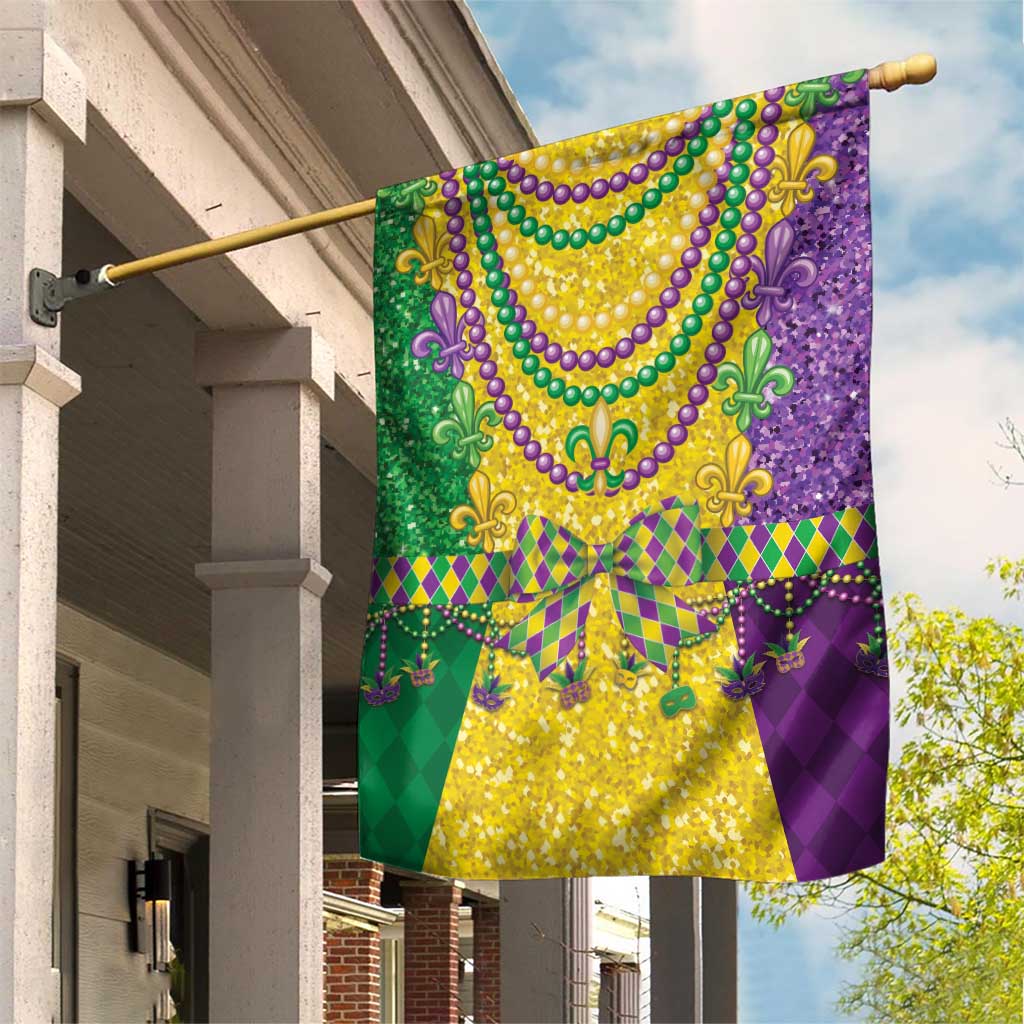 Mardi Gras Garden Flag Beadeds Necklace With Fleur De Lis - Wonder Print Shop