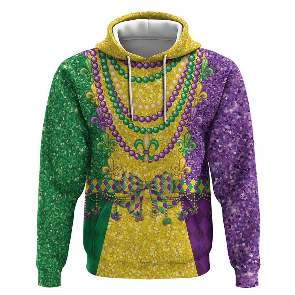 Mardi Gras Hoodie Beadeds Necklace With Fleur De Lis - Wonder Print Shop