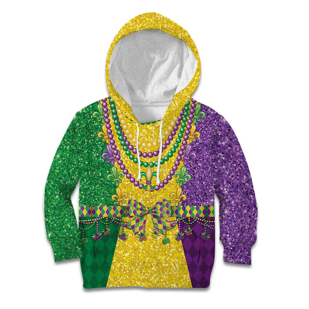 Mardi Gras Kid Hoodie Beadeds Necklace With Fleur De Lis - Wonder Print Shop