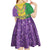 Mardi Gras Kid Short Sleeve Dress Beadeds Necklace With Fleur De Lis - Wonder Print Shop