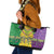 Mardi Gras Leather Tote Bag Beadeds Necklace With Fleur De Lis - Wonder Print Shop