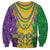 Mardi Gras Sweatshirt Beadeds Necklace With Fleur De Lis - Wonder Print Shop