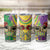 Mardi Gras Tumbler Cup Beadeds Necklace With Fleur De Lis