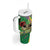 Mardi Gras Tumbler With Handle Beadeds Necklace With Fleur De Lis