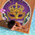 King Mask Mardi Gras Beach Blanket Let's Party Beadeds With Fleur De Lis - Wonder Print Shop