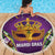 King Mask Mardi Gras Beach Blanket Let's Party Beadeds With Fleur De Lis - Wonder Print Shop