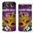 King Mask Mardi Gras 4 in 1 Can Cooler Tumbler Let's Party Beadeds With Fleur De Lis