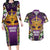 King Mask Mardi Gras Couples Matching Long Sleeve Bodycon Dress and Hawaiian Shirt Let's Party Beadeds With Fleur De Lis - Wonder Print Shop