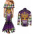 King Mask Mardi Gras Couples Matching Mermaid Dress and Long Sleeve Button Shirt Let's Party Beadeds With Fleur De Lis