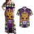 King Mask Mardi Gras Couples Matching Off Shoulder Maxi Dress and Hawaiian Shirt Let's Party Beadeds With Fleur De Lis - Wonder Print Shop