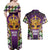 King Mask Mardi Gras Couples Matching Off Shoulder Maxi Dress and Hawaiian Shirt Let's Party Beadeds With Fleur De Lis - Wonder Print Shop