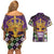 King Mask Mardi Gras Couples Matching Off Shoulder Short Dress and Hawaiian Shirt Let's Party Beadeds With Fleur De Lis - Wonder Print Shop