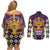 King Mask Mardi Gras Couples Matching Off Shoulder Short Dress and Long Sleeve Button Shirt Let's Party Beadeds With Fleur De Lis - Wonder Print Shop