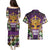 King Mask Mardi Gras Couples Matching Puletasi and Hawaiian Shirt Let's Party Beadeds With Fleur De Lis - Wonder Print Shop