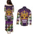 King Mask Mardi Gras Couples Matching Puletasi and Long Sleeve Button Shirt Let's Party Beadeds With Fleur De Lis - Wonder Print Shop