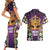 King Mask Mardi Gras Couples Matching Short Sleeve Bodycon Dress and Hawaiian Shirt Let's Party Beadeds With Fleur De Lis - Wonder Print Shop