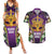 King Mask Mardi Gras Couples Matching Summer Maxi Dress and Hawaiian Shirt Let's Party Beadeds With Fleur De Lis - Wonder Print Shop