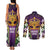 King Mask Mardi Gras Couples Matching Tank Maxi Dress and Long Sleeve Button Shirt Let's Party Beadeds With Fleur De Lis - Wonder Print Shop