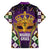 King Mask Mardi Gras Family Matching Long Sleeve Bodycon Dress and Hawaiian Shirt Let's Party Beadeds With Fleur De Lis - Wonder Print Shop