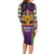 King Mask Mardi Gras Family Matching Long Sleeve Bodycon Dress and Hawaiian Shirt Let's Party Beadeds With Fleur De Lis - Wonder Print Shop