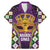 King Mask Mardi Gras Family Matching Mermaid Dress and Hawaiian Shirt Let's Party Beadeds With Fleur De Lis - Wonder Print Shop