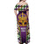 King Mask Mardi Gras Family Matching Off Shoulder Maxi Dress and Hawaiian Shirt Let's Party Beadeds With Fleur De Lis - Wonder Print Shop