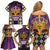 King Mask Mardi Gras Family Matching Off Shoulder Short Dress and Hawaiian Shirt Let's Party Beadeds With Fleur De Lis - Wonder Print Shop